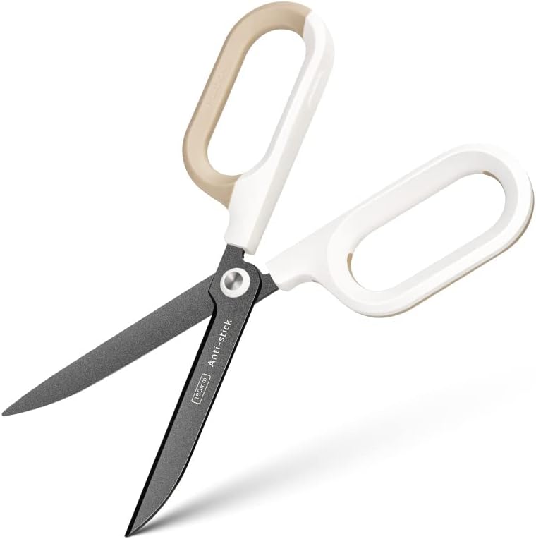 Титанов Ножици с Незалепващо покритие, Професионална Удобна дръжка от Неръждаема Стомана, Универсални Директни Офис ножици за
