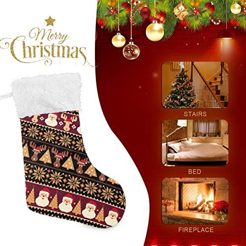Коледни Чорапи ALAZA с коледните модел в добро класически скандинавски стил, Персонализирано Големи Чулочные Украса за семейни