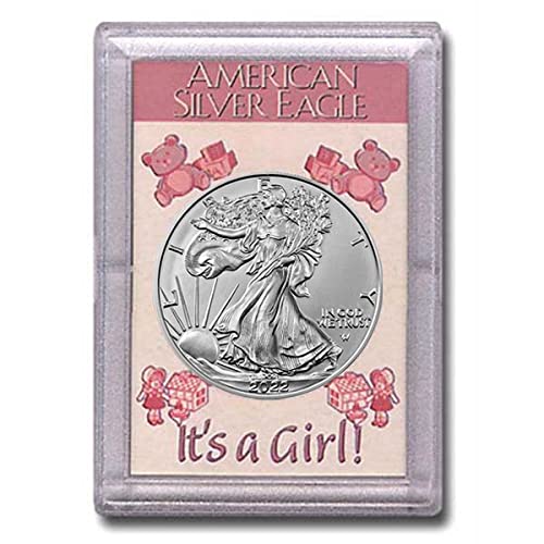Американски Сребърен орел 2022 г. в монетния двор на САЩ с надпис It' s a Girl, долар, без да се прибягва