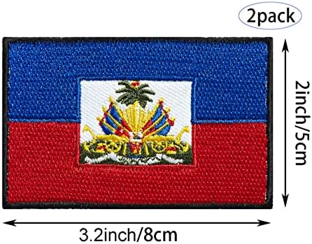 stidsds 2 Опаковки Нашивка с Флага Хаити, Знамена Хаити, Бродирани Ленти, Знамена Гаитян, Военна Тактическа Нашивка за Дрехи,