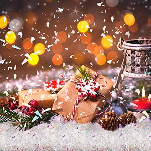 Kasyat Коледни Искрящи Снежинки, Изкуствена Украса от Снежинки, Изкуствени Люспи, Изкуствен Сняг на Прах, Пълнител за Коледното парти, за да