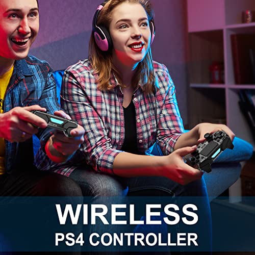 Безжичен контролер, съвместим с PS4/PS4 Pro/PS4 Slim, Pro Контролер с вграден високоговорител, Разширено програмиране на бутоните,