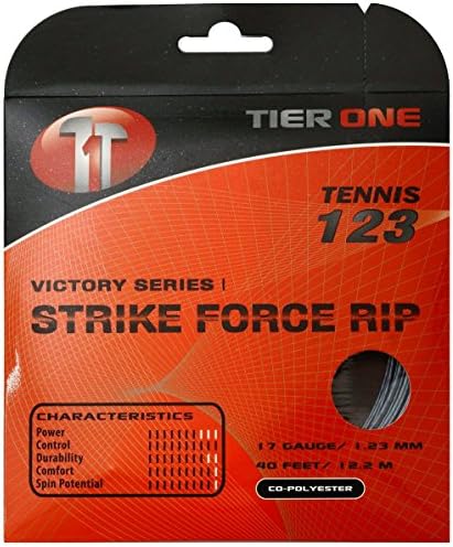 Tier One Sports Strike Force RIP - Тенис на струна от съвместно полиестер, който играе Като синтетична Червата