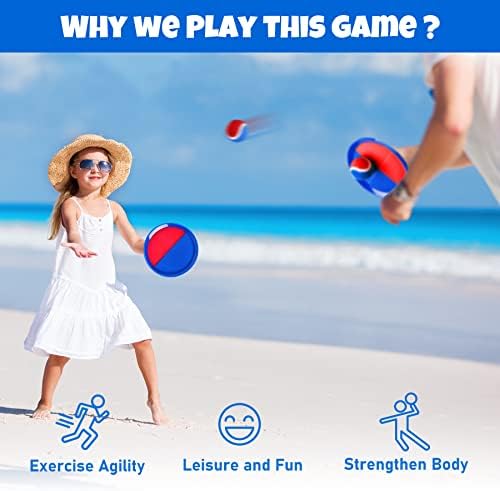 Комплект за ези и улов на топката PlayZap, Игри за Улов на топката с лепкава гребло, Играчка за деца на възраст 2, 3, 4, 5, 6, 7, 8 години,