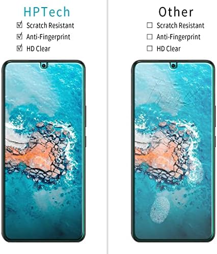 HPTech (2 опаковки) е Предназначен за Samsung Galaxy S22 Плюс 5 ГРАМА 6,6-Инчов Защитен слой от закалено стъкло, поддържа