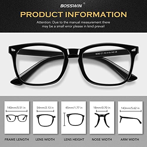 Блокиране на Очила BOSSWIN Blue Light, 5 опаковки Компютърни очила за жени /мъже Срещу напрежение в очите