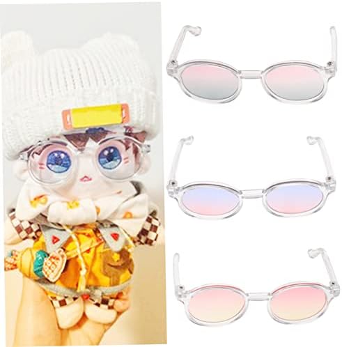 Toyvian 12 бр 6 Точки Куклени Очила, Прозрачни Цветни Очила Слънчеви очила Кукла се Облича Cosplay Кукла Рокля Очила Пластмасова