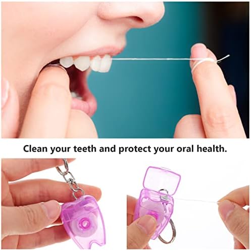 Healifty 6 бр. Зъбни конци от Брелком за Ключове Преносима Чистящая Мятная конец за Зъби За Грижа За Устната Кухина Средство за Почистване