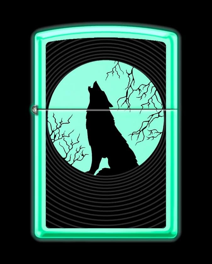 Запалка Zippo-Дизайн Воющий вълк, Светещ в Тъмното Матово Ветрозащитная запалка Z5513