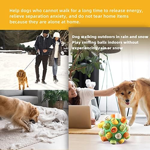 Интерактивна играчка за кучета Tesytto с топка за нюхания домашни любимци Насърчава Естествени умения за получаване на храна, Учи до бавно