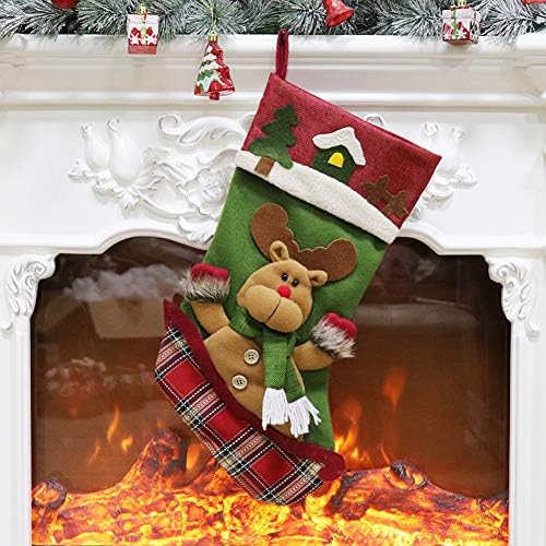 Smity 106 Коледни Чорапи, Украса за дома, Окачен Коледен подарък с коледни елхи за парти (Дядо/Снежен човек/Северен Елен)