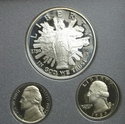 1989 Набор от монети, Монетен двор на САЩ Prestige Proof Unc с надпис COA