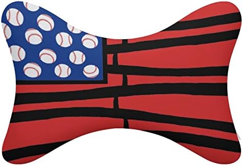 Бейзболна Автомобилната въздушна Възглавница за врата с Американския Флаг, 2 бр, Дишаща Възглавница За главата с останалите, Универсална