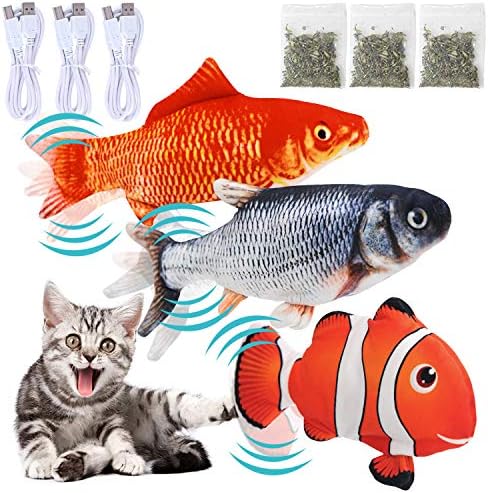 3 Опаковки Гъвкави Риба Играчка За Кучета, Гъвкава Риба Играчка За Котки Коча Билка Интерактивни Играчки За Коте