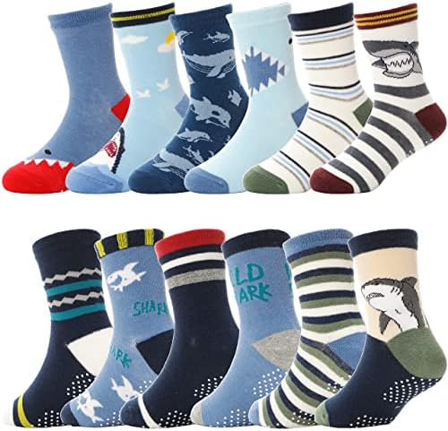 ANTSANG Чорапи с Дръжки За по-малките момчета, Чорапи За Деца, Нескользящие/Мини Памучни Чорапи За екипажа