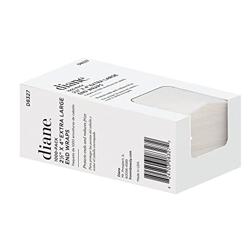 Тайна Diane by Fromm Jumbo End – Опаковка от 1000 потребителите за стайлинг на коса в салон или вкъщи – Голяма – 2,5 x 4 – Бяла –