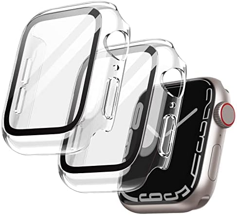Калъф JETech с защитно фолио за екрана, съвместим с Apple Watch SE (2022/2020) /Series 6 5 4 44 мм, Общата Защитна капачка,