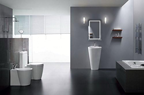 Krugg | Огледало за баня с led подсветка 20 X 32 см | Тоалетен Огледало с осветление Включва Регулатори и Дефоггер | Монтиране на