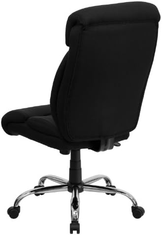 Луксозна серия мебели ХЕРКУЛЕС Big & Tall тегло 400 килограма Ергономичен офис стол за мениджъри от черен плат с хромирано