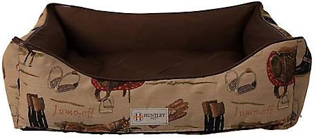 Huntley Пет Английски Конен Гоблен Дизайн на Правоъгълната Моющаяся Меко легло за педалите (Голяма 31,5 x 27,5x 8,5)