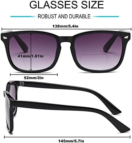 Бифокални очила FSRTEP за жени, класически ретро слънчеви очила за четене 3 опаковки слънчеви очила с UV400 метална пружина + 2.0