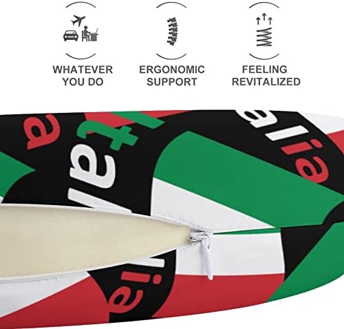 Италия Italia Италиански Флаг Пътна Възглавница За Шията Memory Foam облегалката за глава за Полет Поддръжка на Сън, за да се Отправят