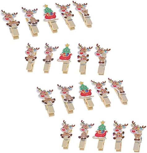20pcs Творчески Снимка клечки за дрехи Коледни Дървени Скоби клечки за дрехи Снимка Скоби за Diy Коледна Украса