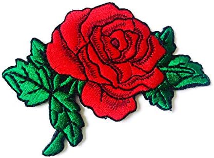 Тъмно Червена Роза Цвете на Любовта Байкерские Ивици Бродирана Апликация Пришитая Желязна нашивка за Раници Дънкови Якета Тениска