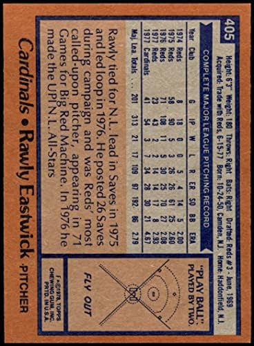 1978 Topps 405 Роули Иствик Сейнт Луис Кардиналс (Бейзболна картичка) NM/MT Кардиналс