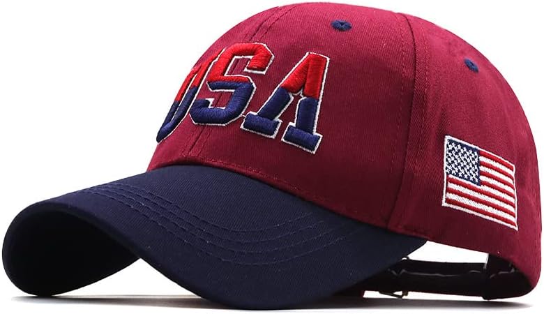 Мъжки И Дамски Шапки с Флага на сащ, бейзболна шапка с Бродерия Букви САЩ, Регулируем бейзболна шапка на Един Размер на възстановяване