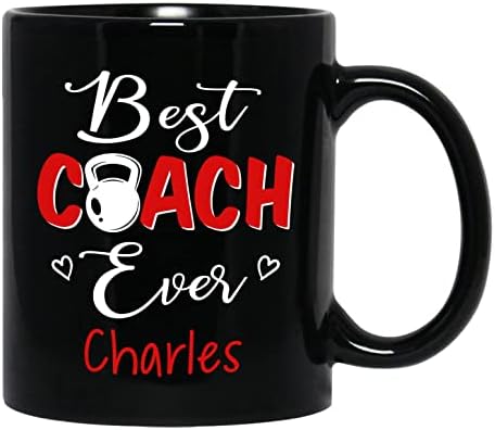 Персонализирана Чаша Best Coach Някога Coffee Mug Cup 11 Oz 15 Oz, Настроен с името Personal Trainer Gymer Black Coffee Cup Чаша Best