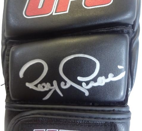 Тренировочная Ръкавица UFC с автограф Ройса Грейси с ДОКАЗАТЕЛСТВО, Фотография Ройса, Подписывающего договор с нас, UFC,