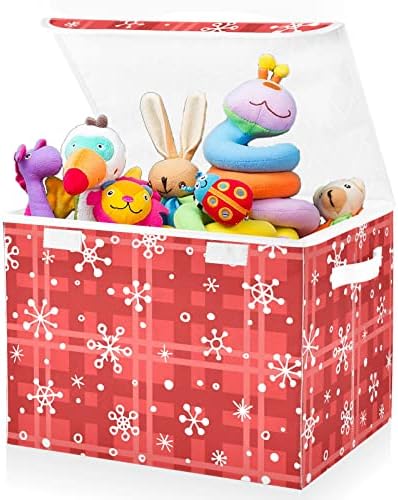FULUHUAPIN Весели Коледни кутии За съхранение на играчки във формата на Снежинки, Ракла с капак, на 16,5 x12,6x11,8, Твърди Кутии-Организаторите
