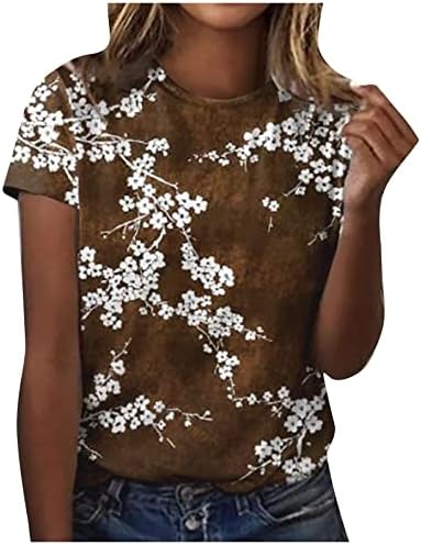 Къс Ръкав 2023 Дрехи Мода през Цялата Силует Памук Графичен Блуза, Риза за Жените Най-Лято Есен Момичета 6X 6X
