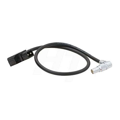 Захранващ кабел HangTon Ptap D-tap, с Прав ъгъл 2-Пинов Конектор за камера RED Komodo 6K 30 см