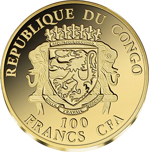 2022 DE Модерна Възпоменателна Монета PowerCoin По Целия свят за 80 дни Златна Монета на 150-годишнината от 100 Франка Конго