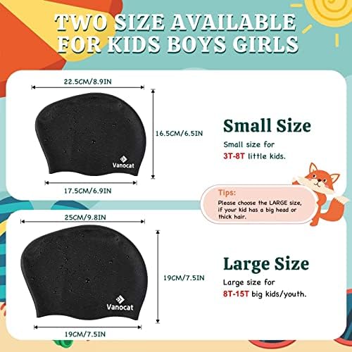 2 Опаковане на Детски шапки за еднократна употреба за плуване на дълги/къси коси, Силиконова Шапка за плуване, Унисекс, за деца 3-15