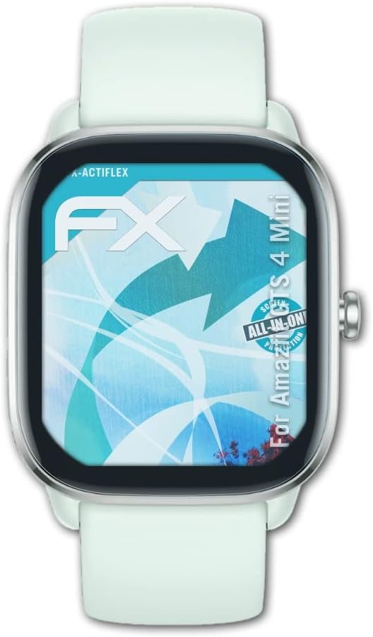 Защитно фолио atFoliX, съвместима със защитно фолио Amazfit GTS 4 Mini, Сверхчистая и гъвкаво защитно фолио FX за екрана (3X)