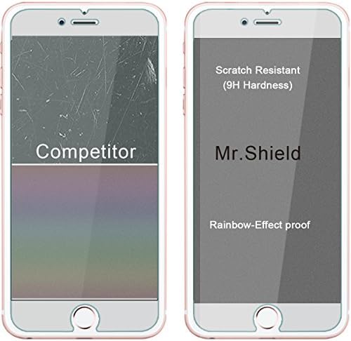 Mr.Shield [5 опаковки] е Предназначена за iPhone 8 / iPhone 7 [Защитен слой от закалено стъкло] с замяна на доживотна