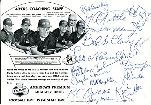 1960 Подписано бира 49ers Falstaff Оригиналната Промо снимка 17 Подписи - Снимки NFL С автограф
