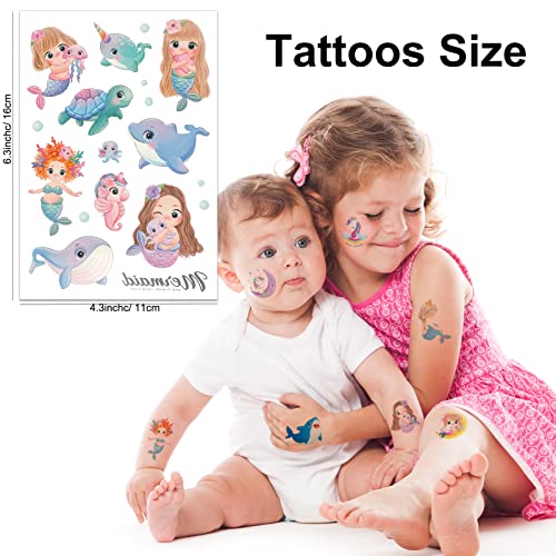 Qpout Детски Временни татуировки за момчета И момичета, 18 Листа Фалшиви Татуировки за деца, Стикер с Татуировка Принцеса-Еднорог,