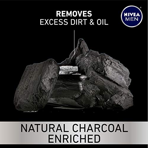 Средство за ДЪЛБОКО почистване на брадата и лицето на Nivea Men, богато на естествени дървени въглища, 3 опаковки на 3,3 ет. унция.