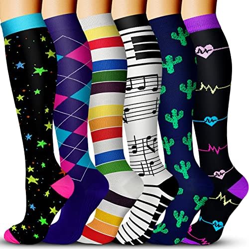 Компресия чорапи QUXIANG за жени и мъже, с 15-20 мм живачен стълб.ст., Най-подходящи за медицина, медицински сестри, бягане,