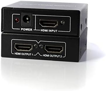 Комплект с разветвителем HD 1X2 HDMI - 2-портов хъб 1 в 2 изхода - 2 сплитер с храненето от HDMI - 1080P, 2K, 3D, 4K, UHD,