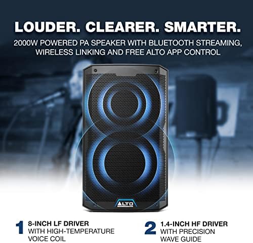 8-инчов DJ-колона Alto Professional TS408 - 2000W, акустична система с 3-канальным на миксера, гледане на Bluetooth, безжична комуникация,