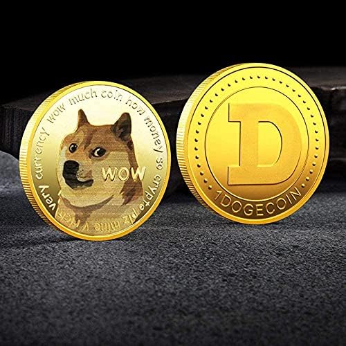 Интересна Позлатена Монета Dogecoin, Колекция от Възпоменателни монети, сребърно покритие Копие С Шарени Кучета Wow, Сувенирное