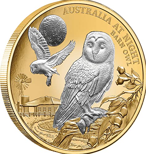2022 DE Австралия през нощта PowerCoin плевнята бухал 1 Унция Златна монета от 100 $ Ниуе 2022 1 Унция Пруф
