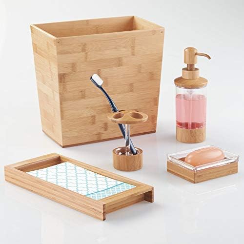 Опаковка за сапун IDesign Formbu от бамбук за еднократна употреба - 3 x 3 x 8,75, Прозрачен / Натурален