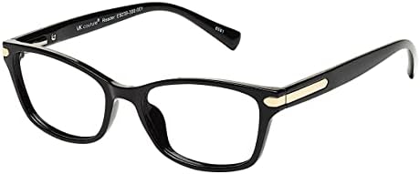 VK Couture Дамски Правоъгълни Очила за четене Porfirio Fashion Readers, Черни, 135 + 3