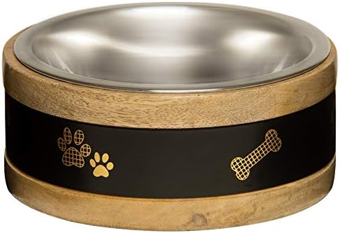 Купа за кучета Любовни Pets Black Label Ring, дървени, на 1 литър